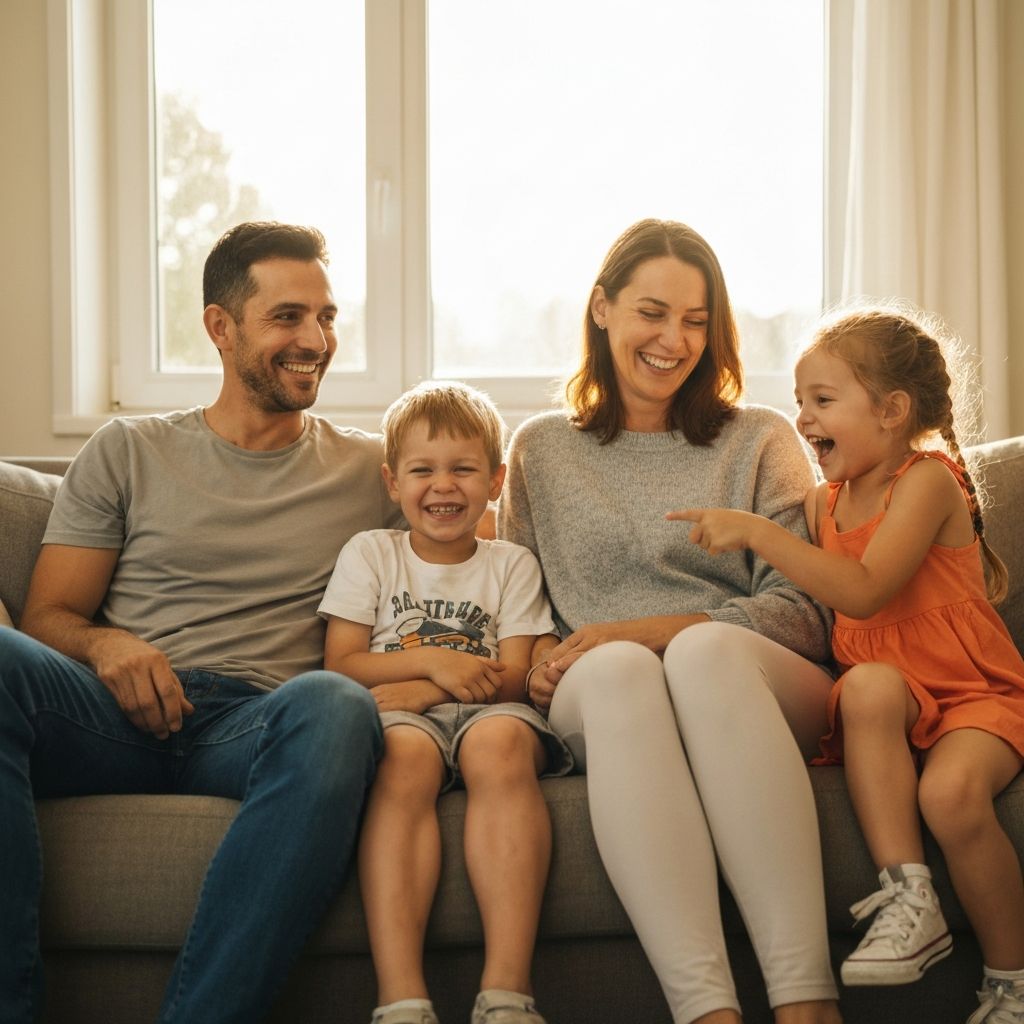 Happy family at home